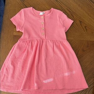 Cotton On Coral Button-Front Kids Dress